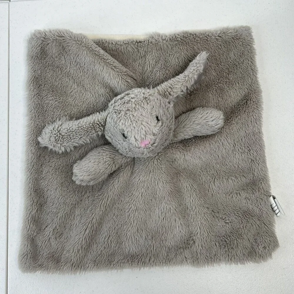 Kellytoy Beige Brown Bunny Rabbit Plush‎ Rattle Lovey Security Blanket Soft Tan